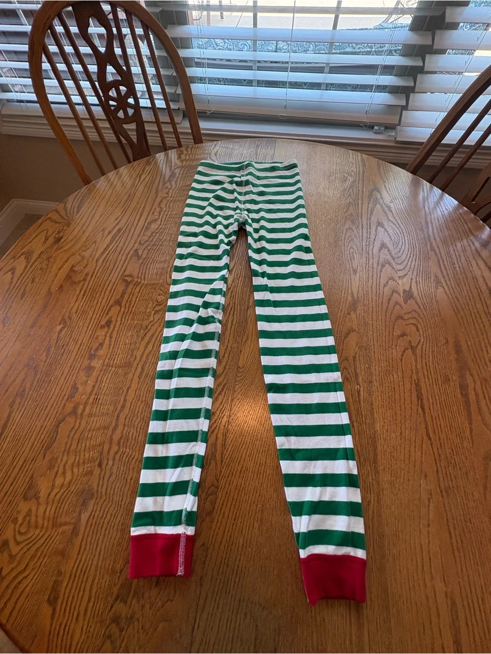 Hanna Andersson Pajamas PJ’s Boys 150 US 12 Green White Striped Long John Set